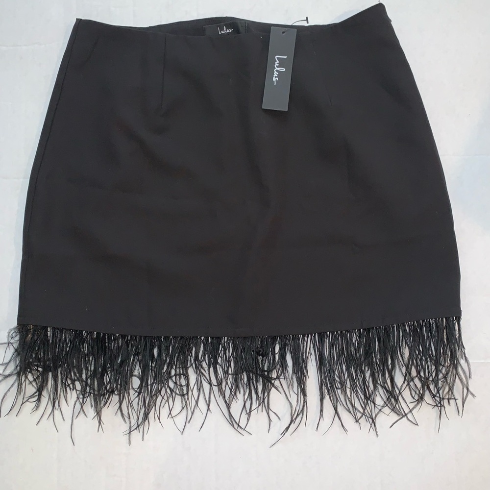 Lulu's Black Embellished Mini Pencil Skirt